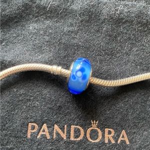 Pandora blue flower murano charm